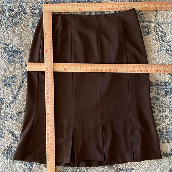 Vintage 90s R•Q•T• Brown Paneled Midi Skirt Office Wear Dark Academia Size 10 - Picture 8 of 8